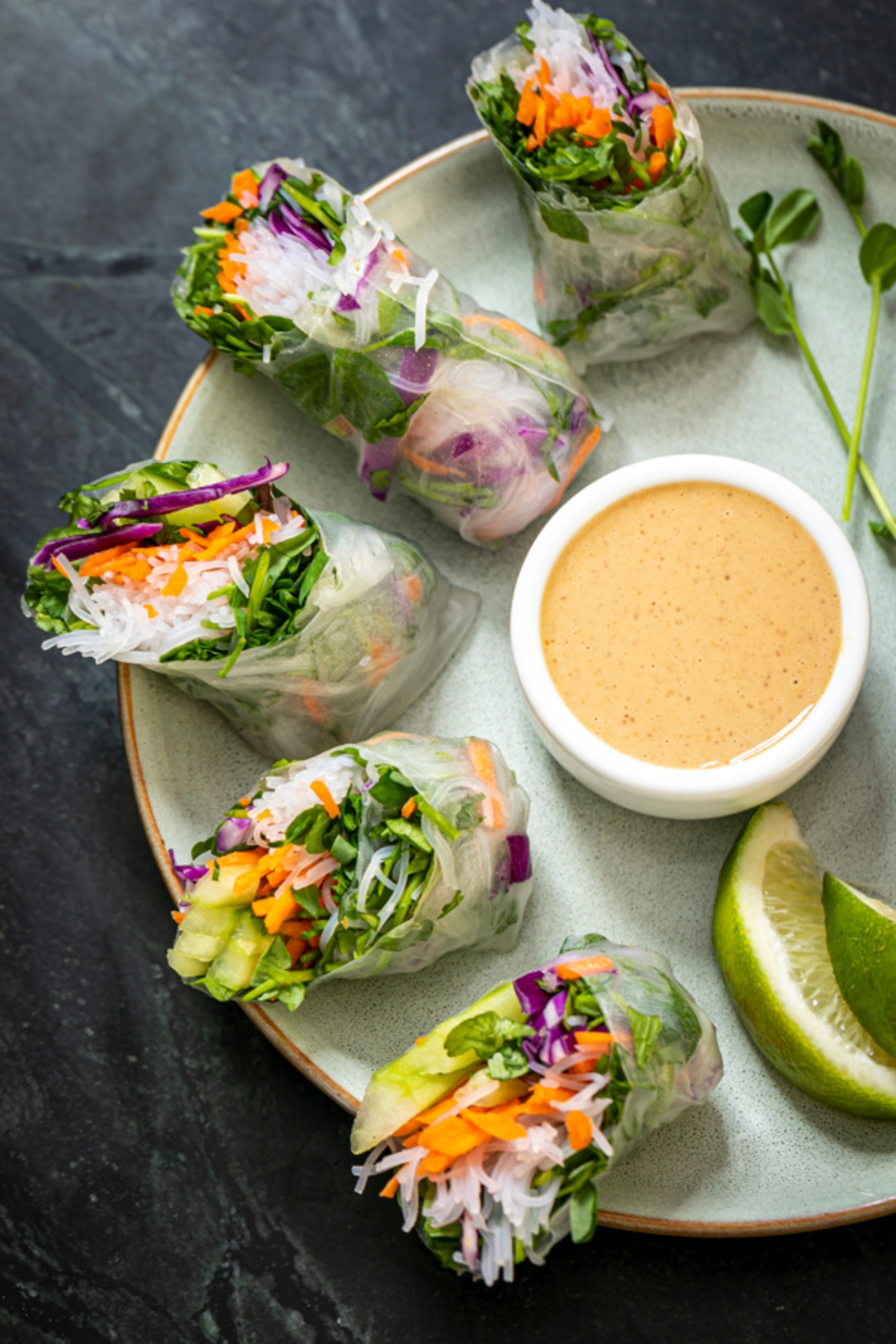 RECIPE Pea Shoot Spring Rolls With Peanut Sauce Bluedot Living