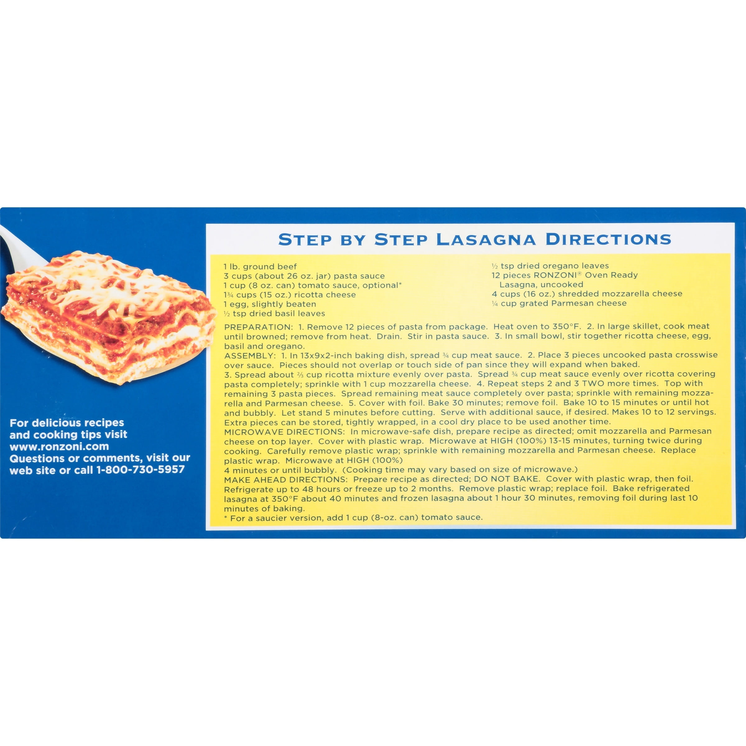 Ronzoni Oven Ready Lasagna Pasta 8 Oz Box Shelf Stable Walmart Ronzoni Oven Ready Lasagna Pasta 8 Oz Box Shelf Stable Walmart