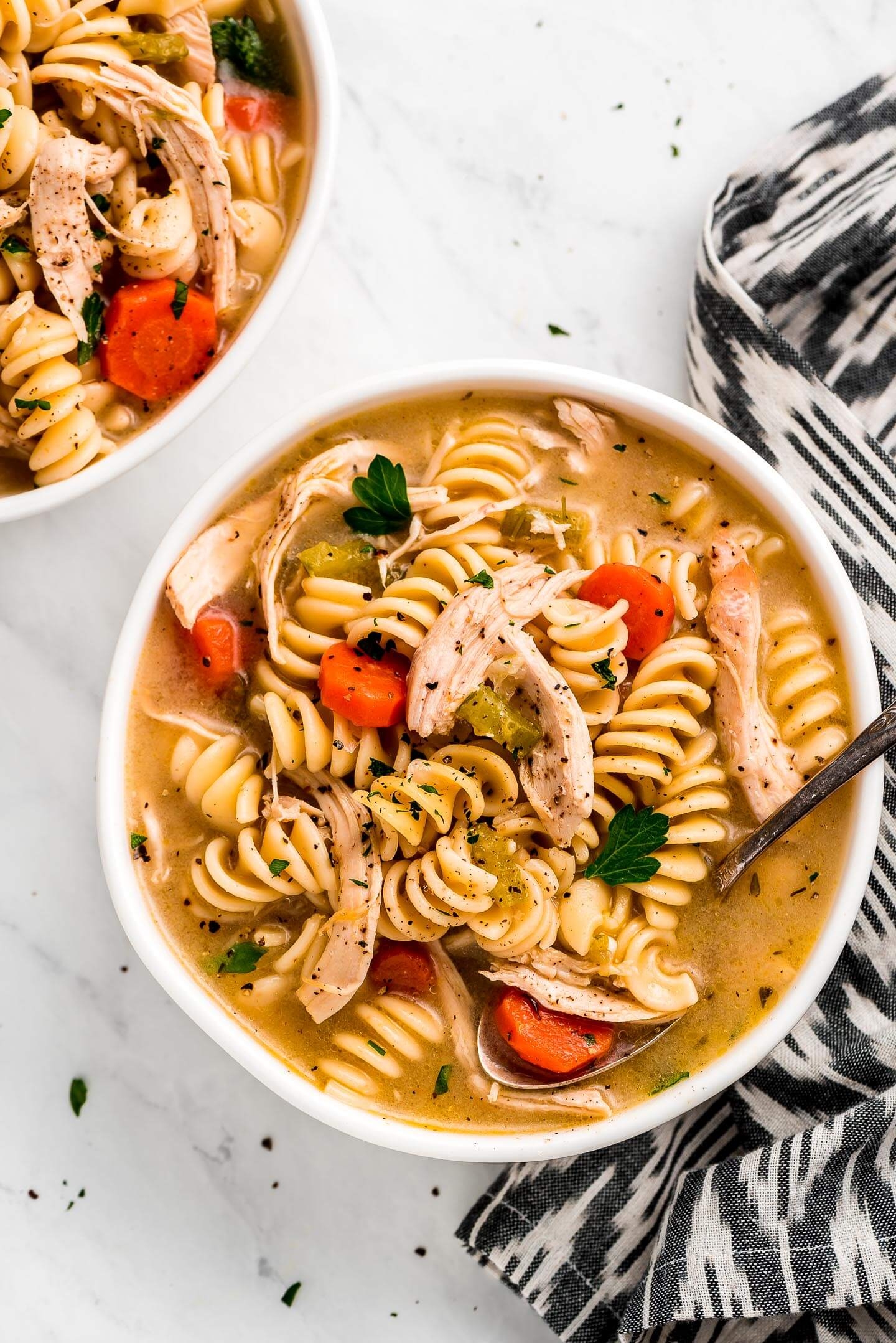 Rotisserie Chicken Noodle Soup Garnish Glaze