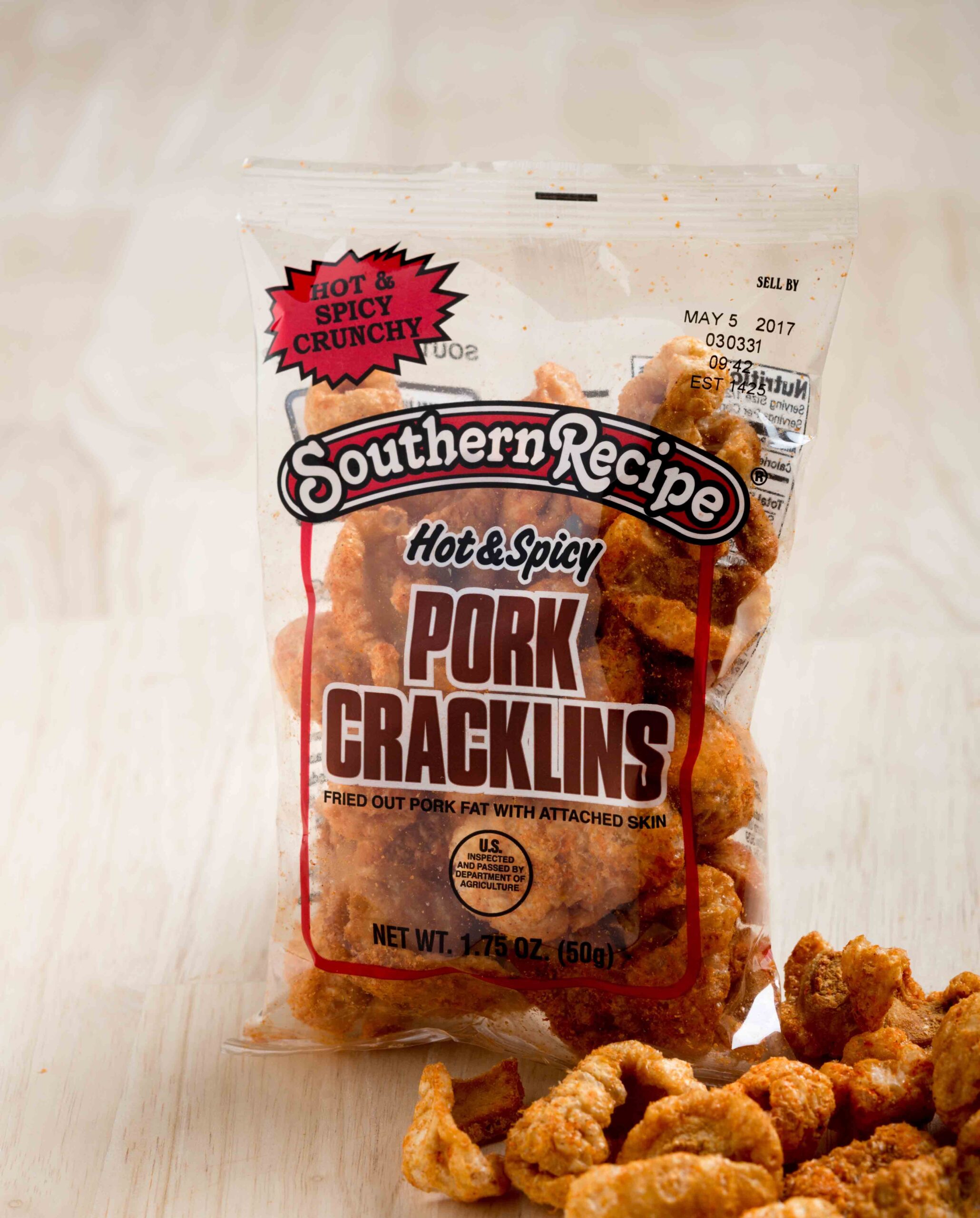 Rudolph Foods Southern Recipe Hot Spicy Pork Tender Cracklins