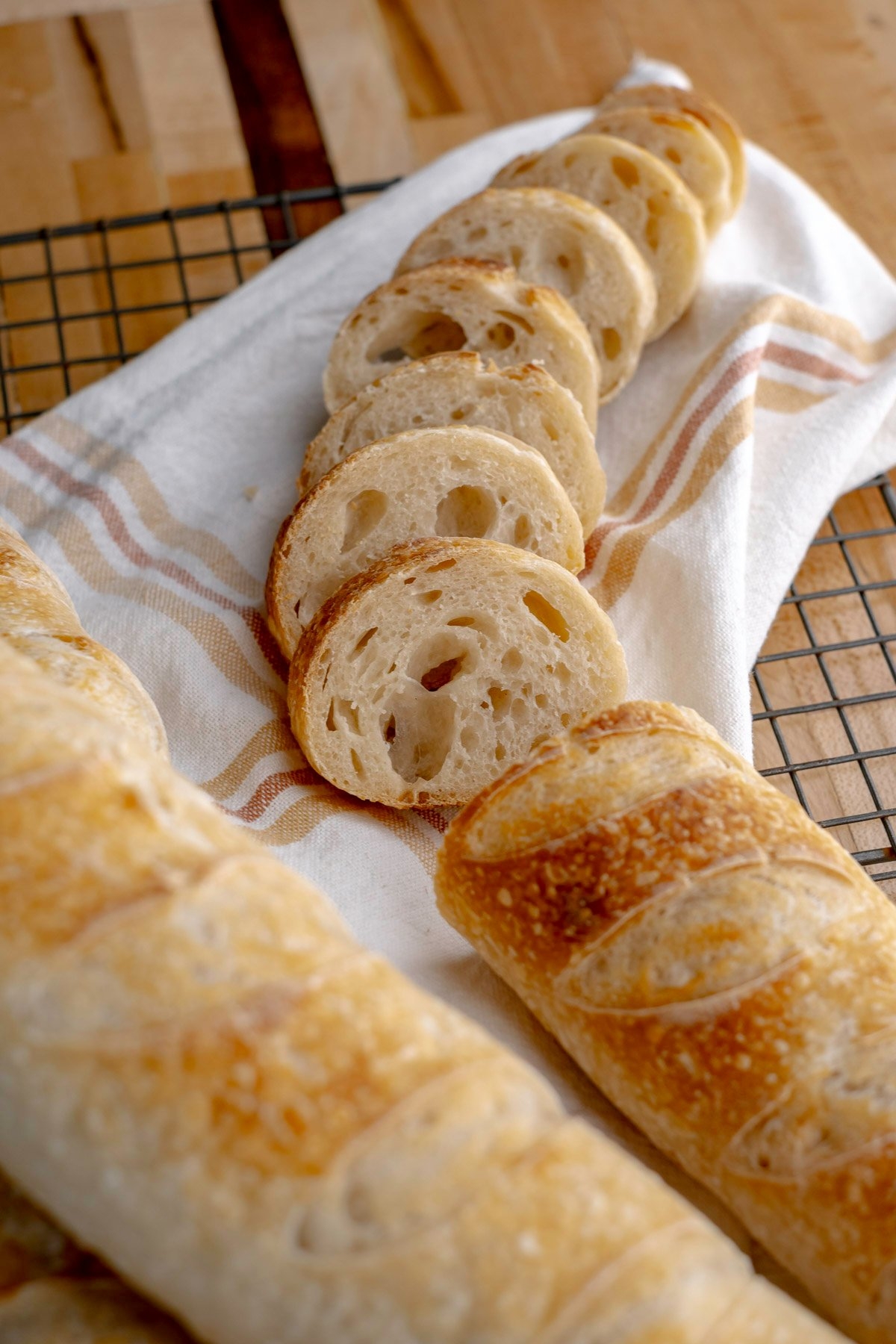 Rustic Sourdough Baguettes Peak To Plate