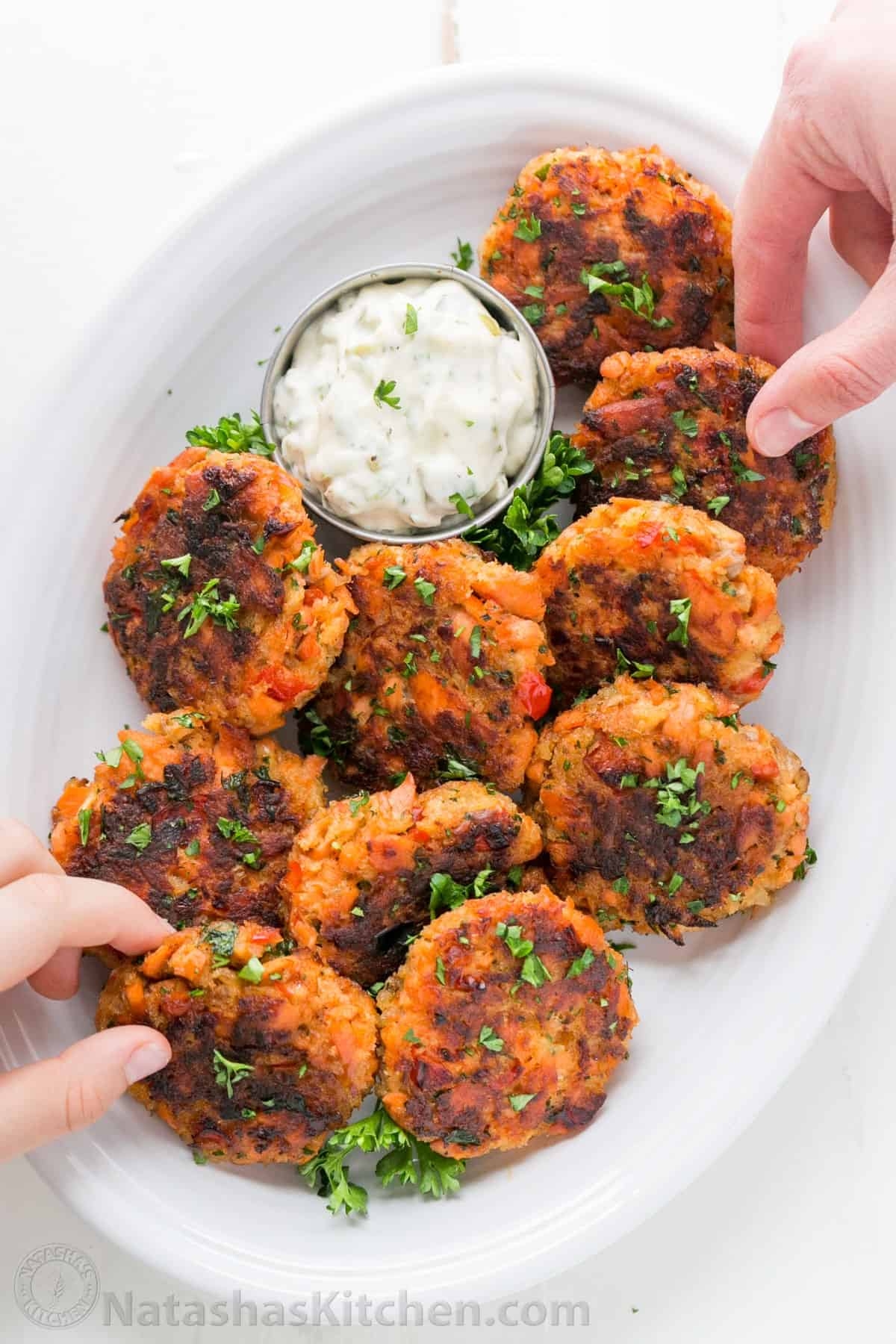 Salmon Cakes Recipe Salmon Patties Natasha s Kitchen