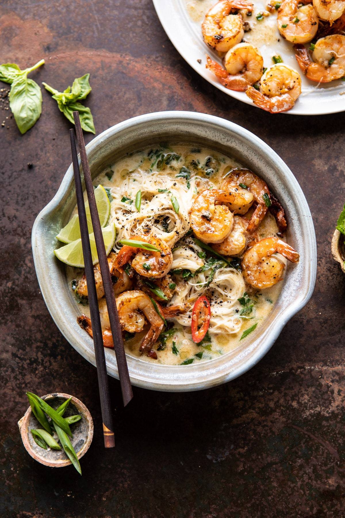Saucy Garlic Butter Shrimp With Coconut Milk And Rice Noodles Half Baked Harvest