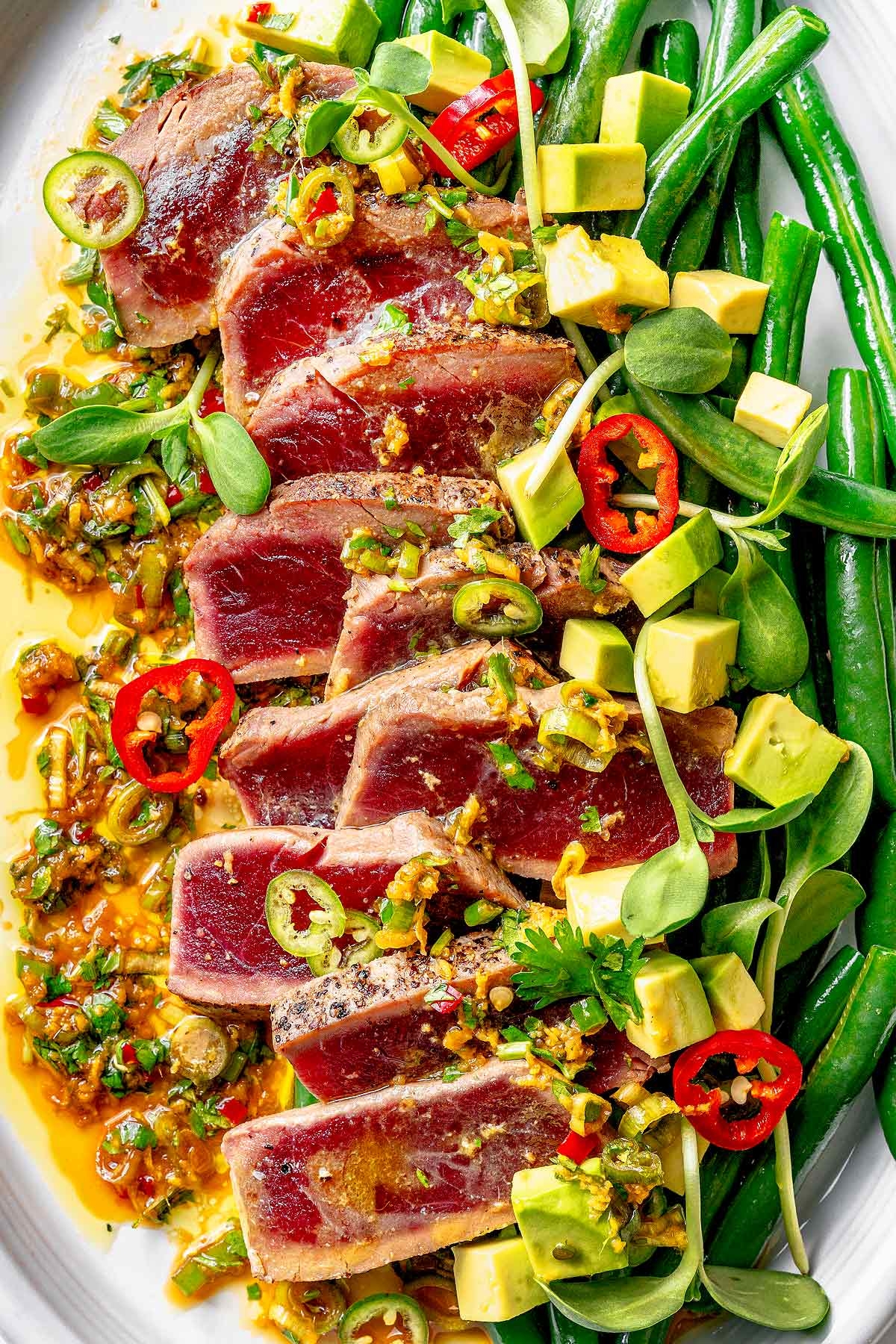 Seared Ahi Tuna With Asian Avocado Salsa Foodiecrush