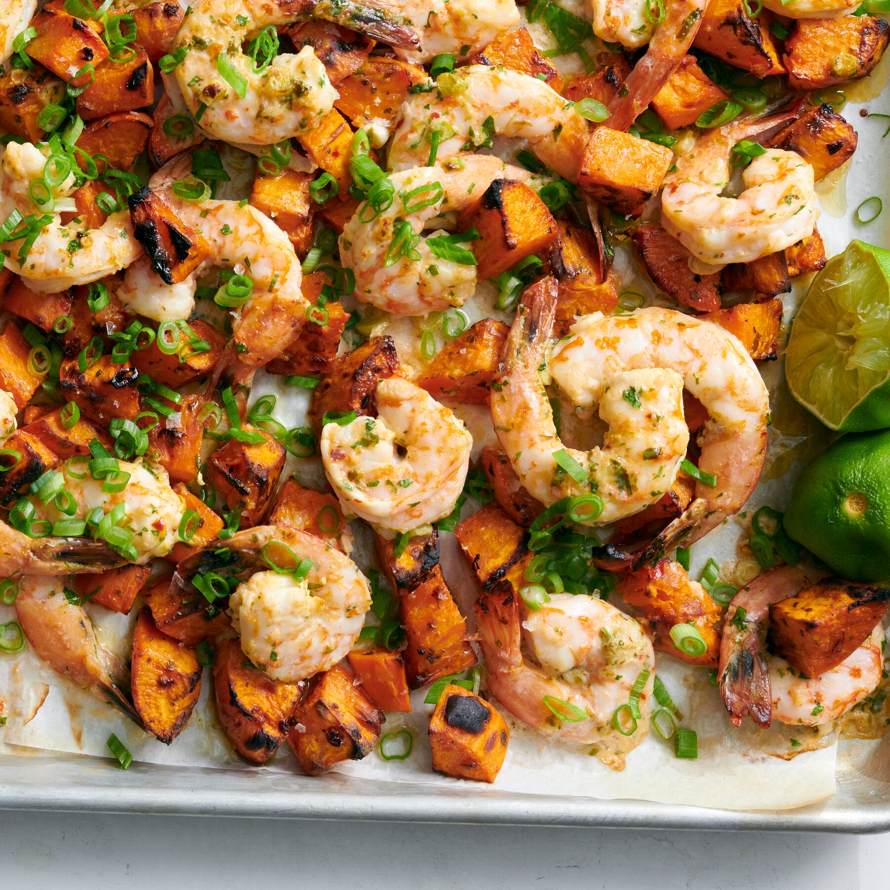 Sheet Pan Coconut Shrimp And Sweet Potatoes Recipe