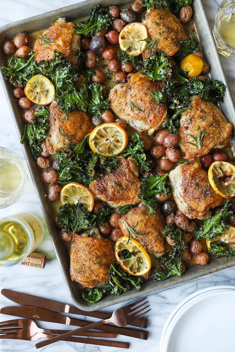 Sheet Pan Lemon Rosemary Chicken Damn Delicious