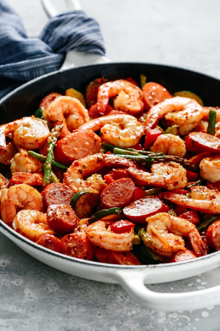 Shrimp And Sausage Vegetable Skillet Great For Meal Prep 