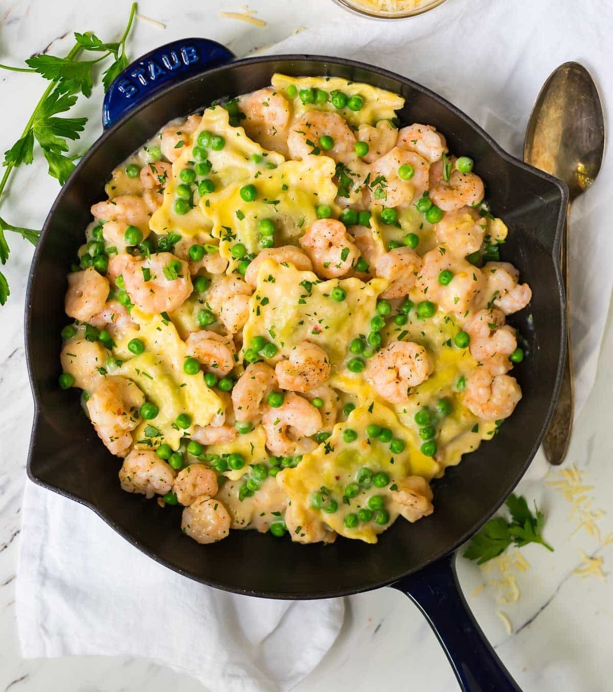 Shrimp Ravioli One Pot With Skinny Alfredo WellPlated