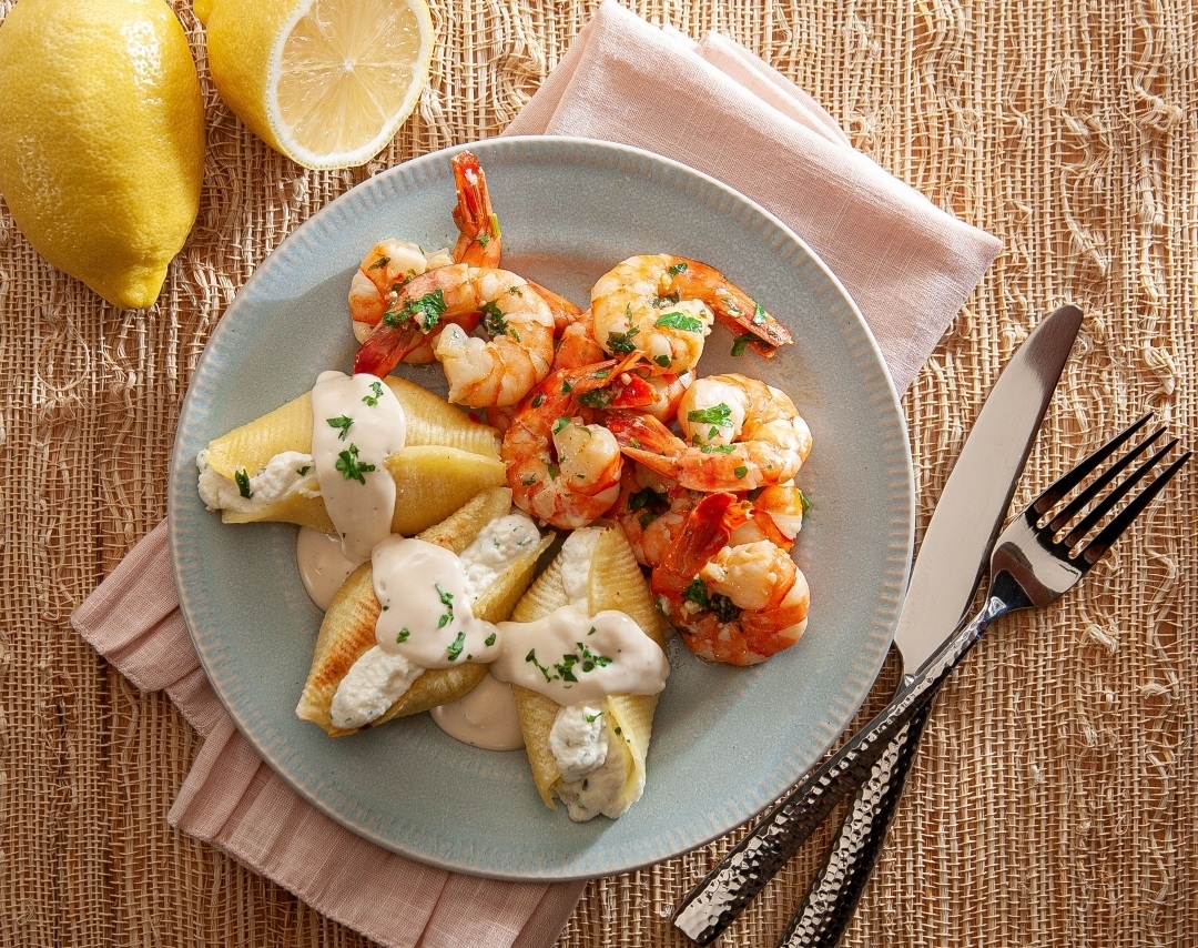 Shrimp Scampi Cheese Stuffed Shells Rosina Foods Meatball Recipes Pasta Recipes