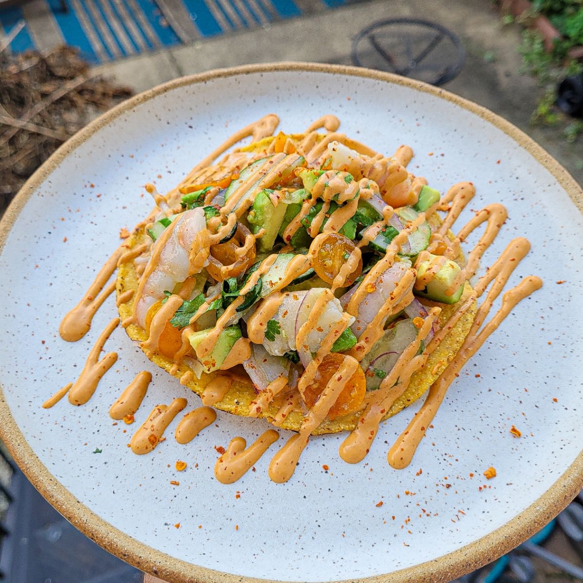 Shrimp Tostadas With Avocado And Chipotle Pepper Ian Benites