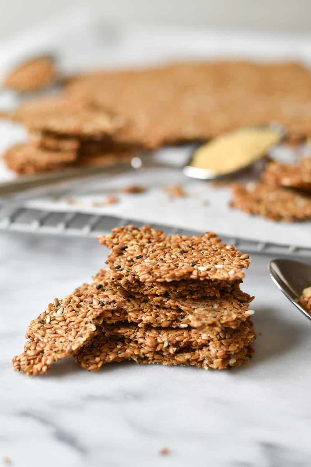 Simple 4 Ingredient Flax Seed Crackers GF Vegan With Two Spoons Simple 4 Ingredient Flax Seed Crackers GF Vegan With Two Spoons
