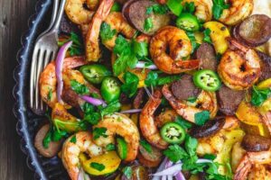 Skillet Shrimp Recipe With Chorizo And Summer Squash The Mediterranean Dish
