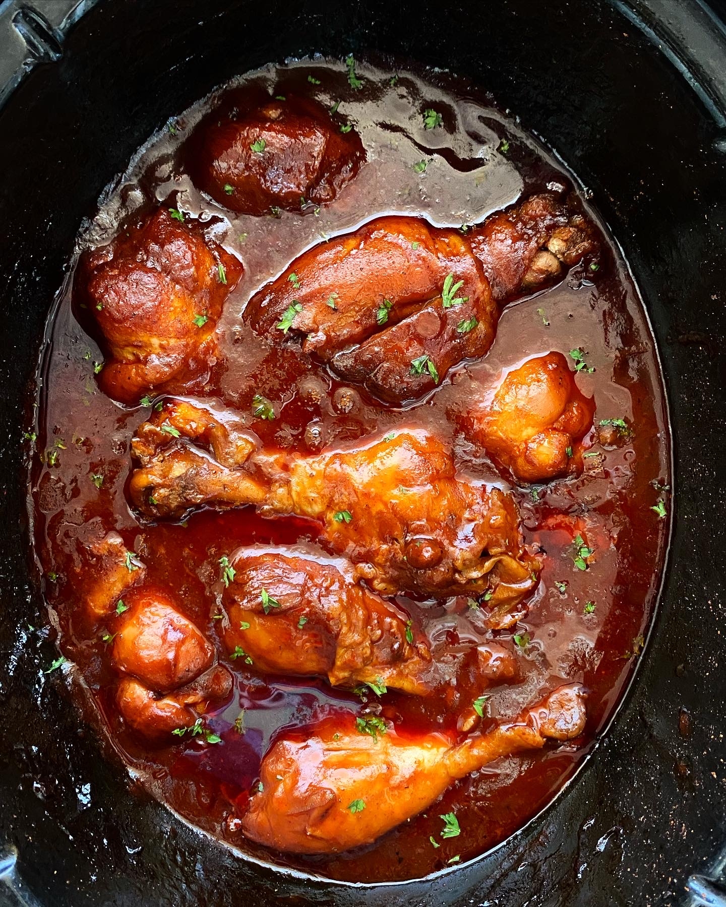 Slow Cooker BBQ Chicken Drumsticks Fit Slow Cooker Queen