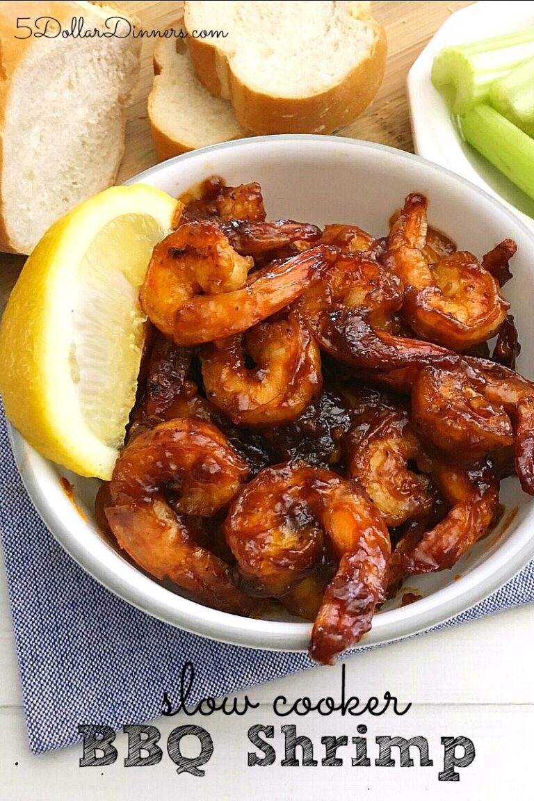Slow Cooker BBQ Shrimp 5 Dinners Budget Recipes Meal Plans Freezer Meals