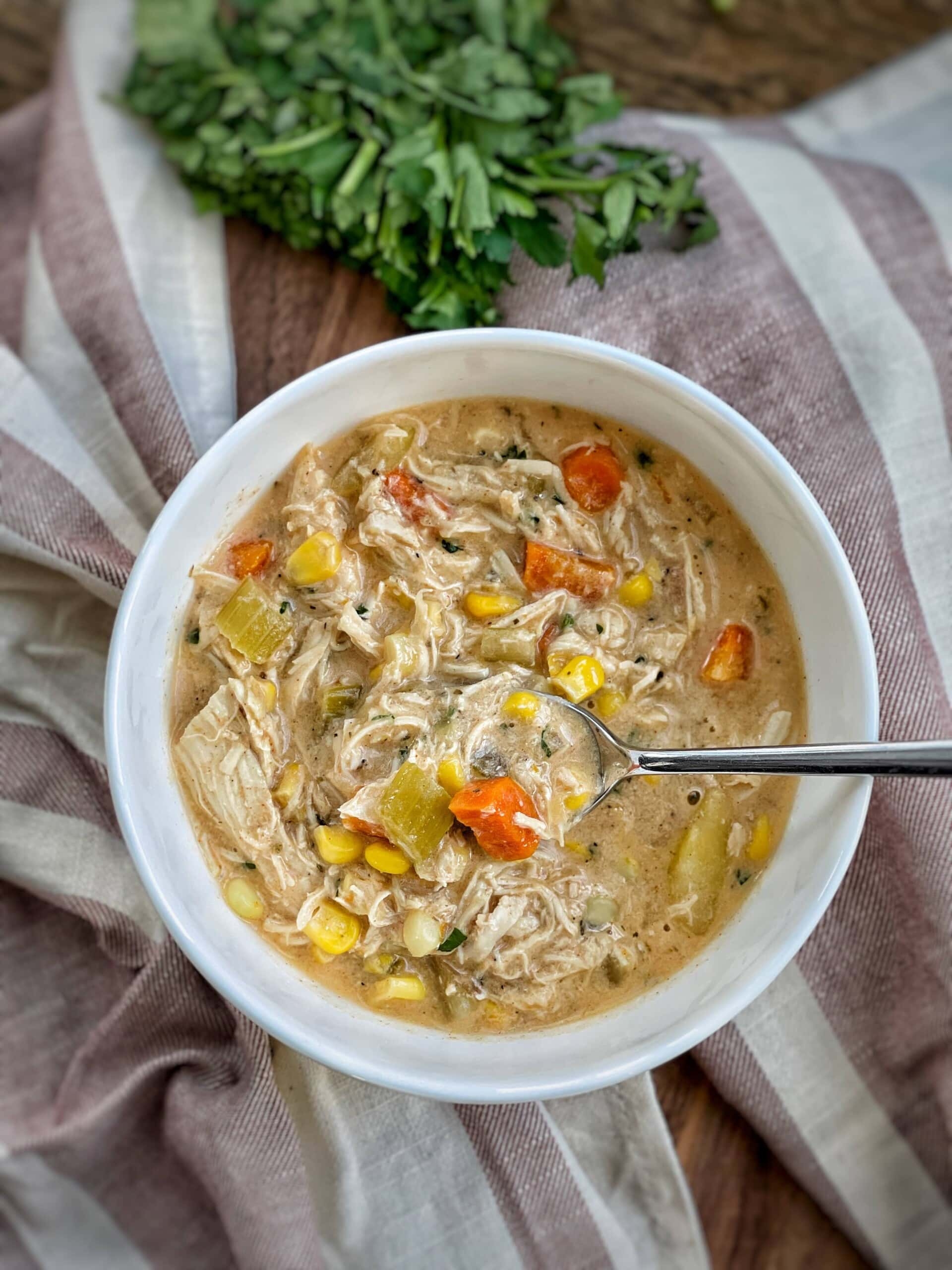 Slow Cooker Creamy Chicken And Corn Soup Sweet Savory And Steph Slow Cooker Creamy Chicken And Corn Soup Sweet Savory And Steph
