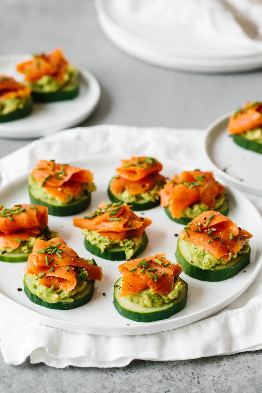 Smoked Salmon Avocado And Cucumber Bites Downshiftology