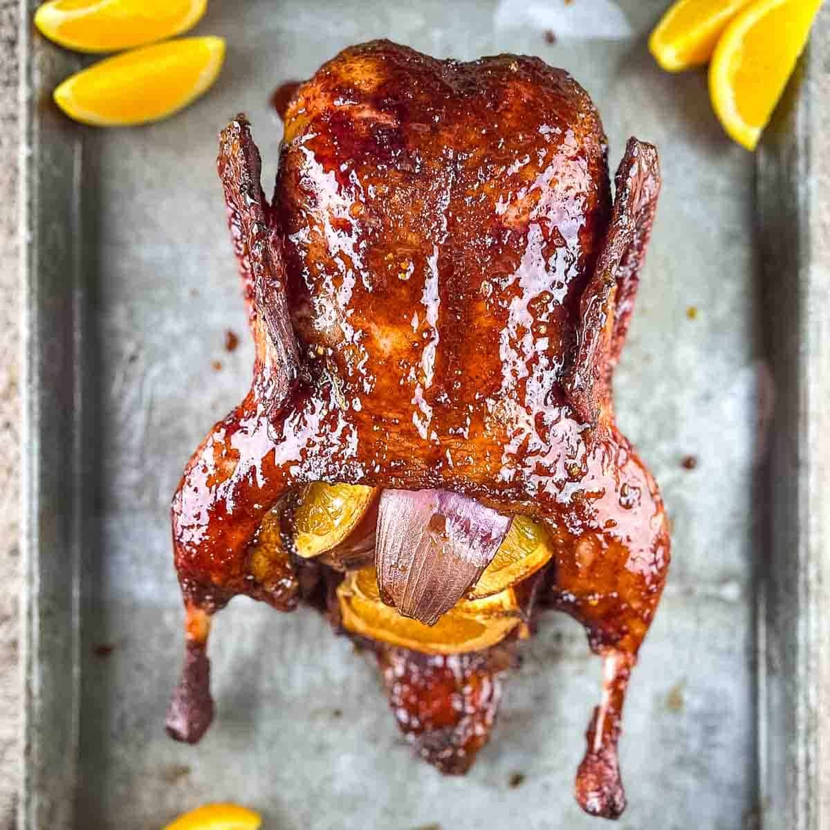 Smoked Whole Duck With Orange Maple Glaze Winding Creek Ranch