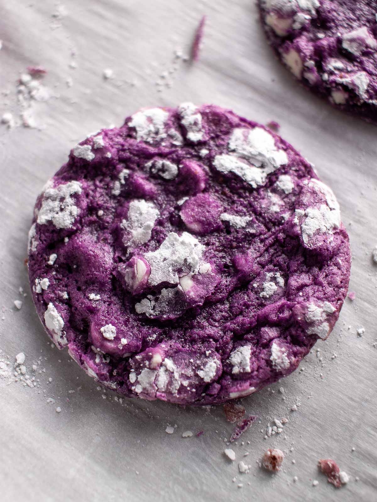 Soft Chewy White Chocolate Chip Ube Crinkles Recipe The Bonnie Fig