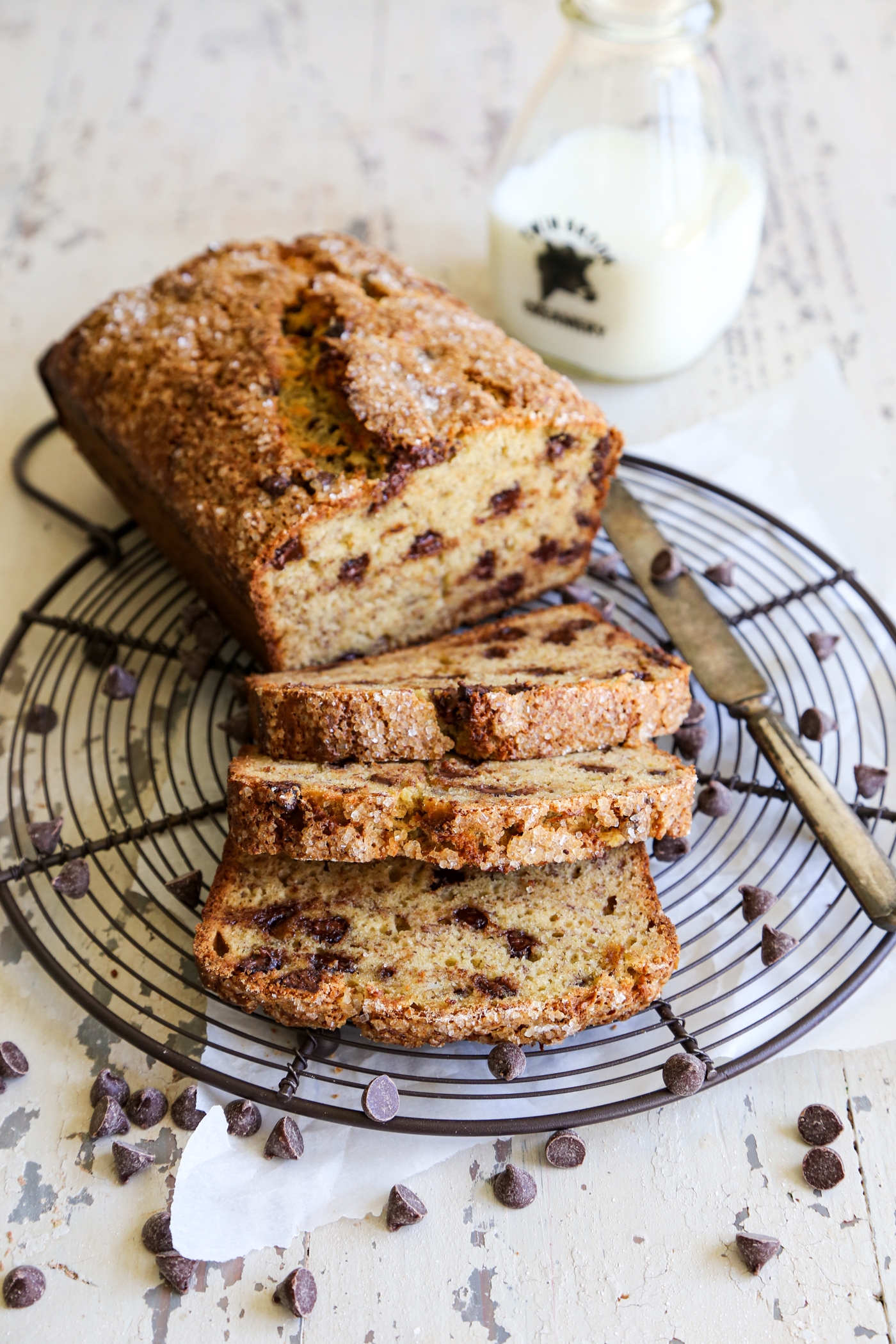 Sour Cream Chocolate Chip Banana Bread Homemade Home