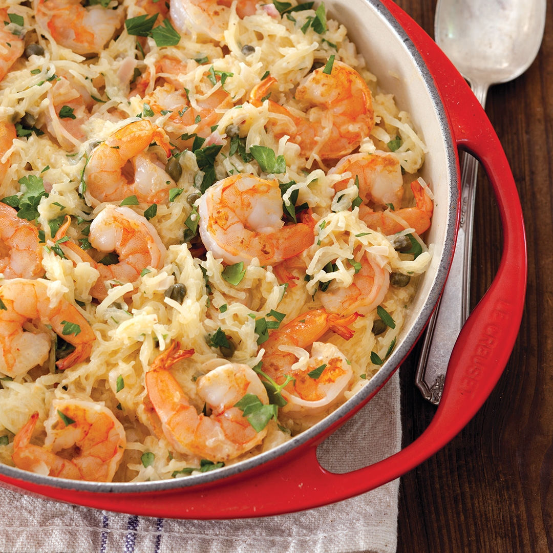 Spaghetti Squash Shrimp Scampi Louisiana Cookin 