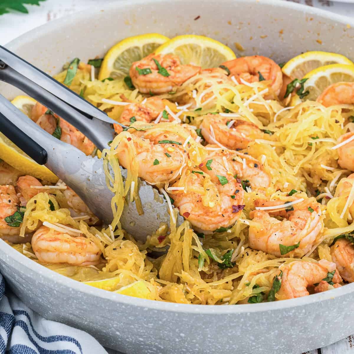Spaghetti Squash Shrimp Scampi Wholesome Made Easy