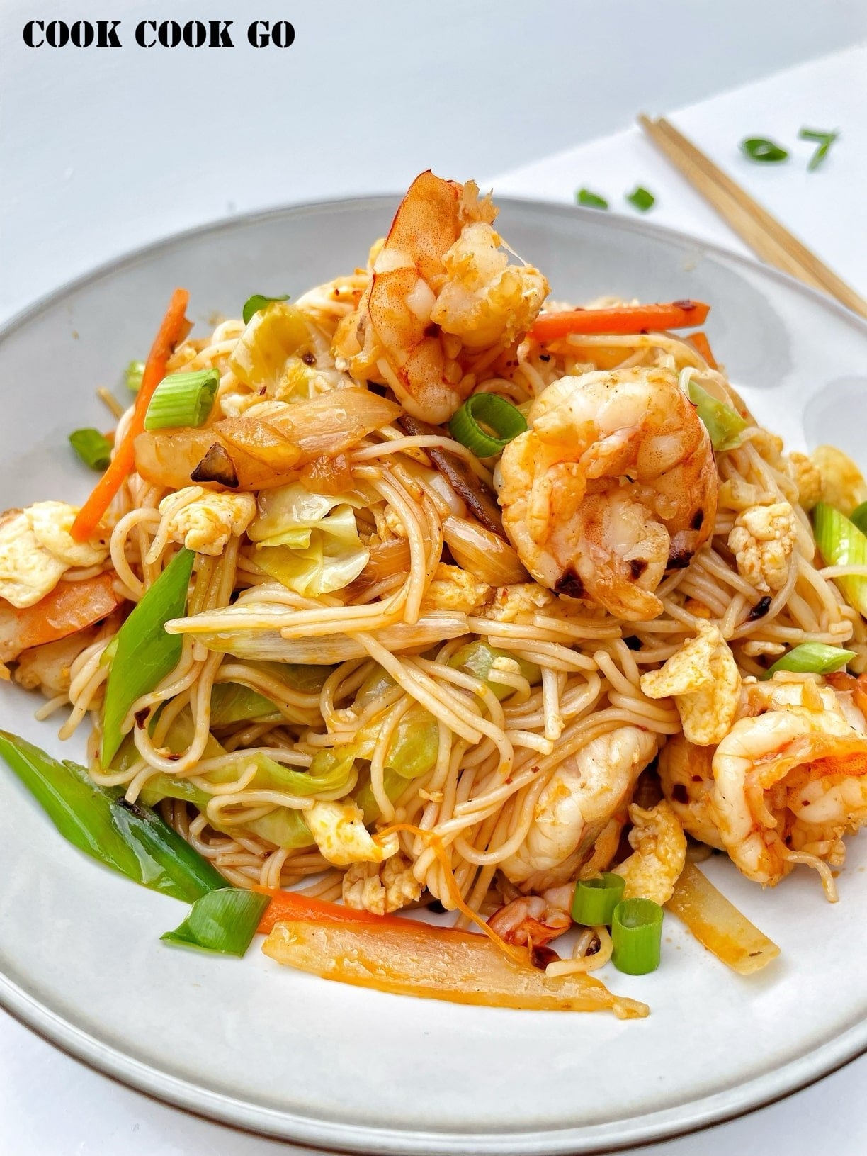 Spicy Prawns Stir fry Rice Noodles COOK COOK GO