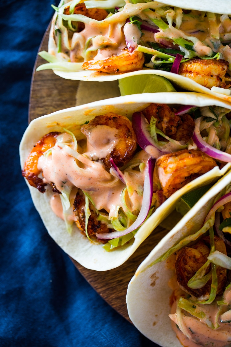 Spicy Shrimp Tacos With Creamy Sriracha Sauce Cilantro Lime Slaw Gimme Delicious Spicy Shrimp Tacos With Creamy Sriracha Sauce Cilantro Lime Slaw Gimme Delicious