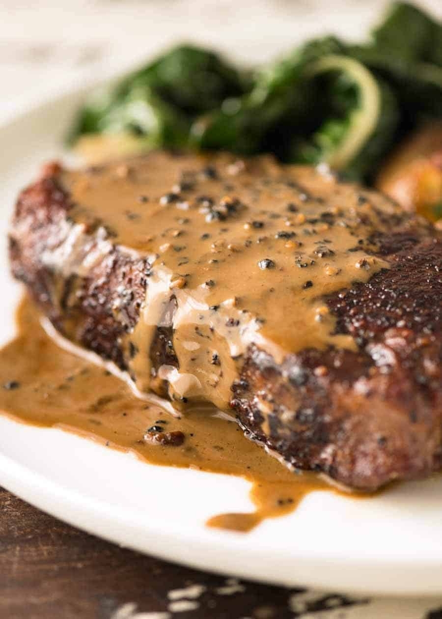 Steak With Creamy Peppercorn Sauce RecipeTin Eats