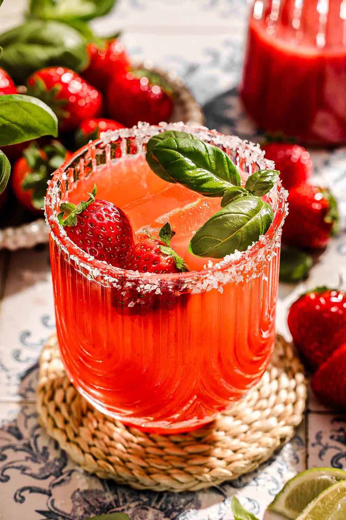 Strawberry Margarita On The Rocks Strawberry Margarita On The Rocks