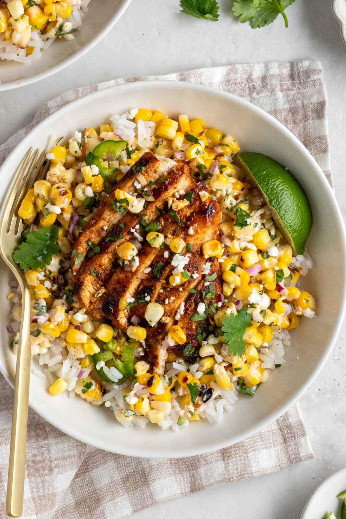 Street Corn Chicken Rice Bowls Stephanie Kay Nutrition