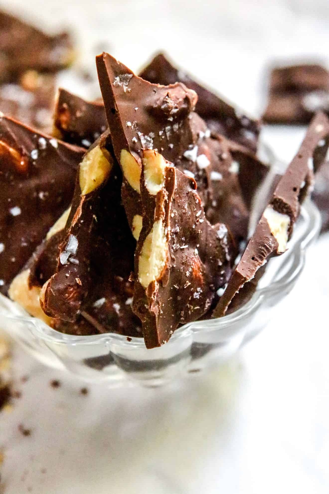 Sweet Salty 3 Ingredient Chocolate Almond Bark The Toasted Pine Nut