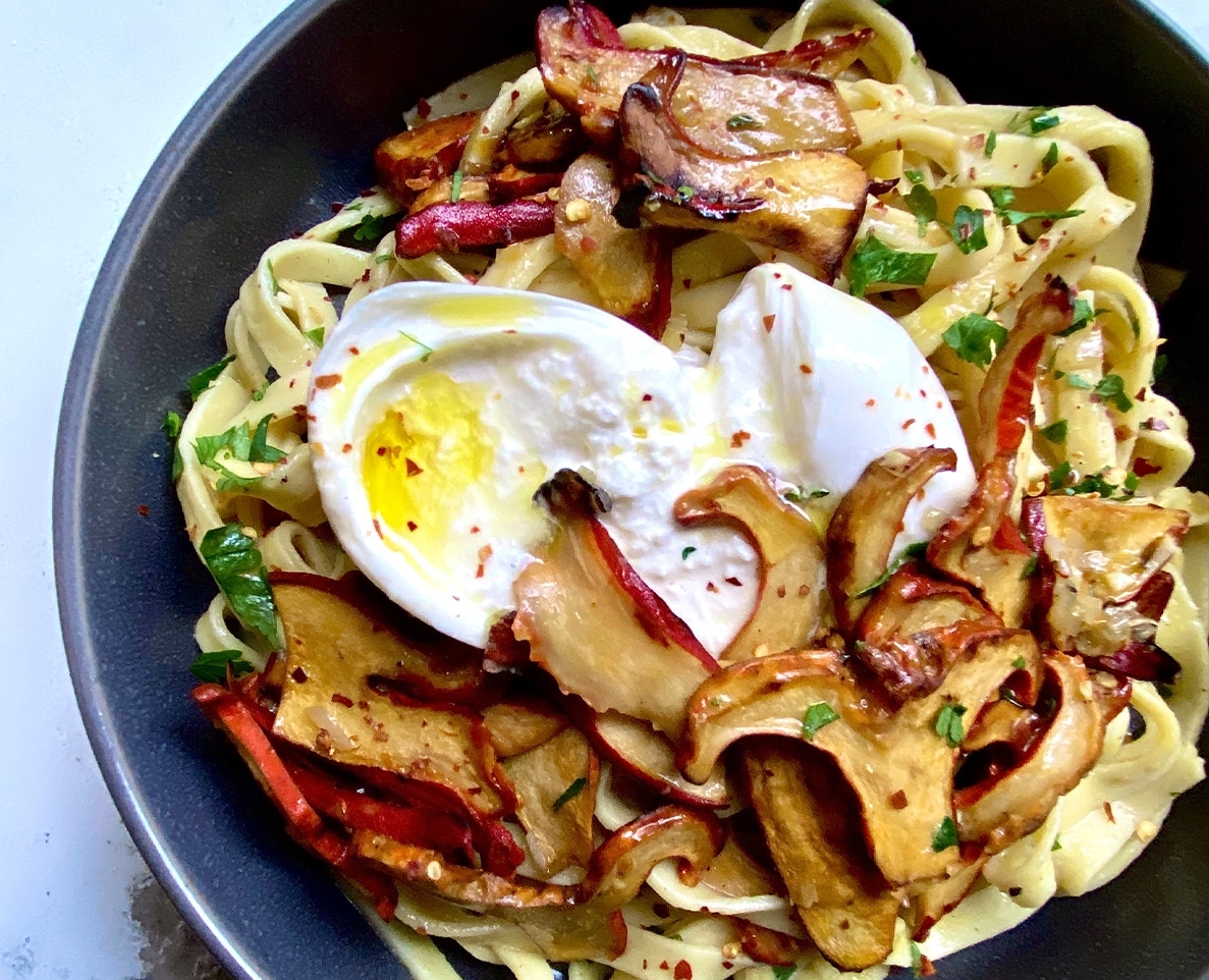 Tagliatelle W Lobster Mushrooms Burrata Recipe Zupan s Tagliatelle W Lobster Mushrooms Burrata Recipe Zupan s
