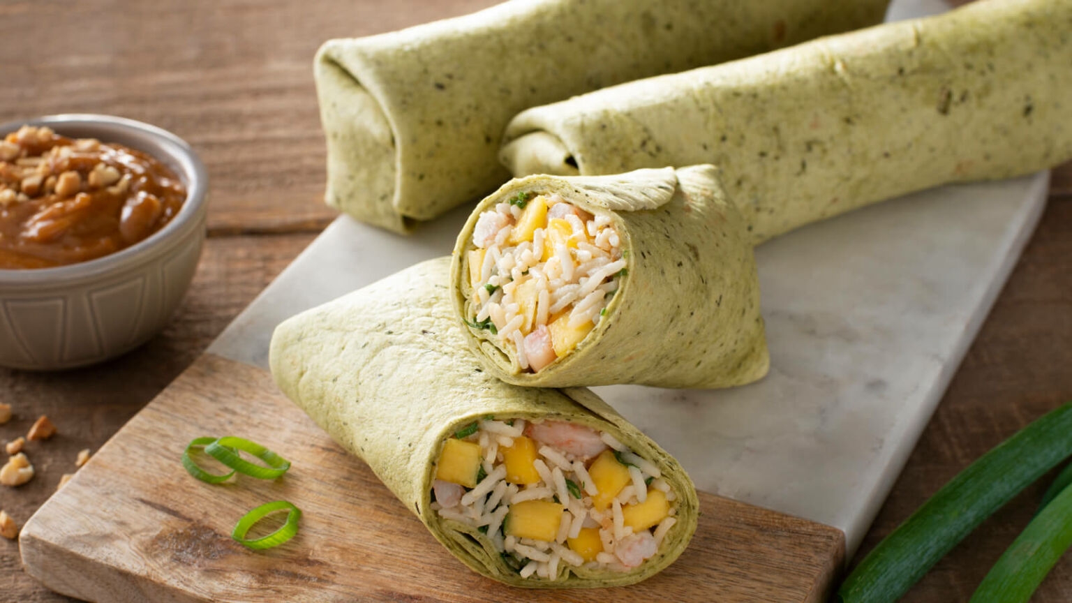 Thai Style Rice And Shrimp Wraps With Mango Success Rice