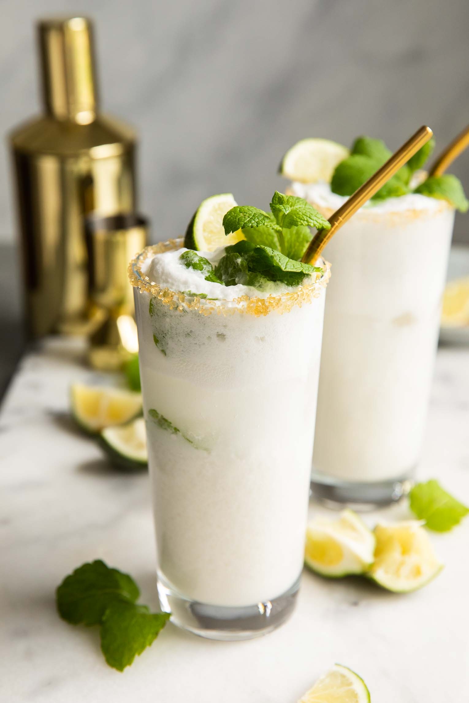 The BEST Creamy Coconut Mojito Desserts Drinks