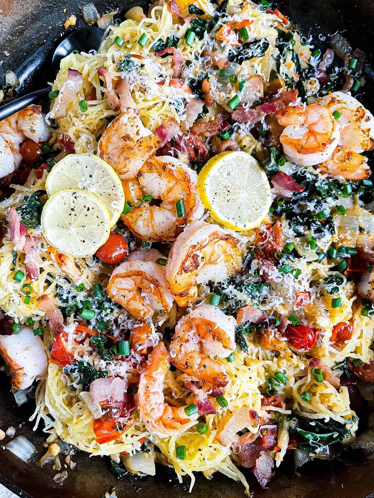 The BEST Spaghetti Squash With Shrimp
