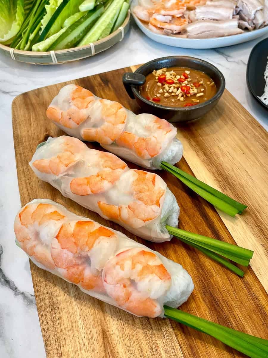 The Best Vietnamese Spring Rolls With Easy Peanut Sauce The Savory Chopstick