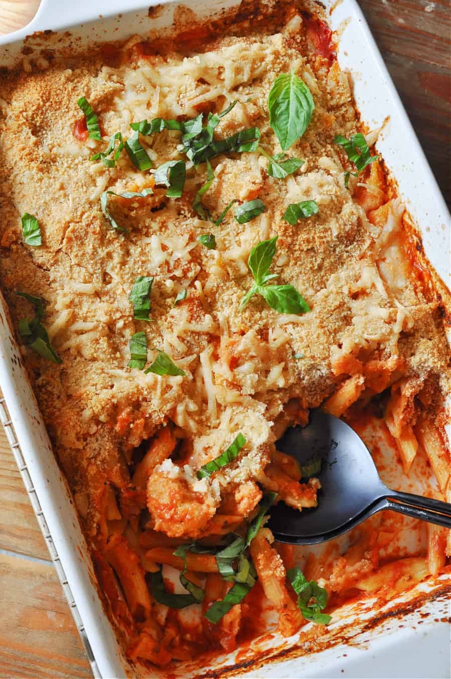Vegan Dump And Bake Chicken Parmesan Casserole Rabbit And Wolves