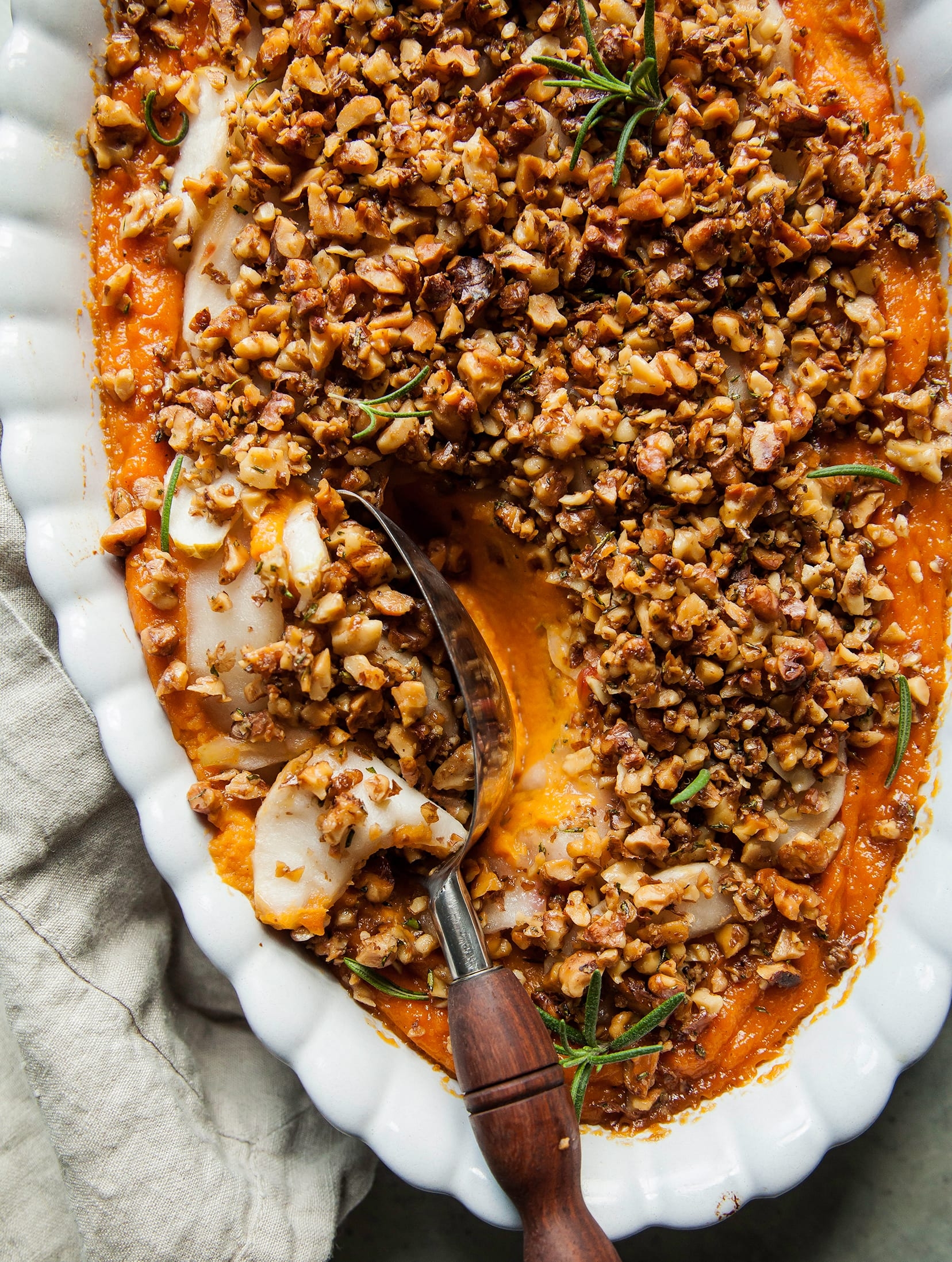 Vegan Sweet Potato Casserole With Apples Walnuts The First Mess