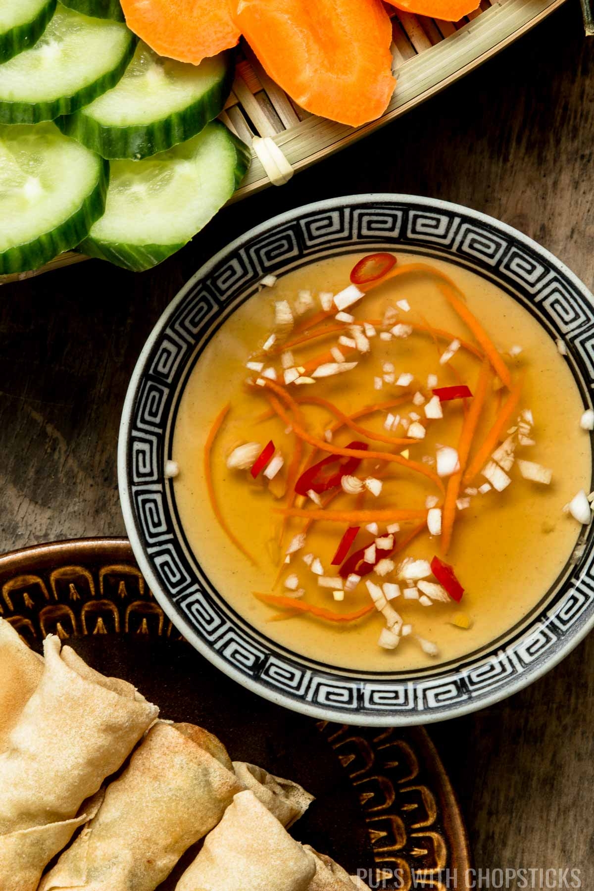 Vietnamese Fish Sauce Dipping Sauce Nuoc Cham Nuoc Mam Pups With Chopsticks