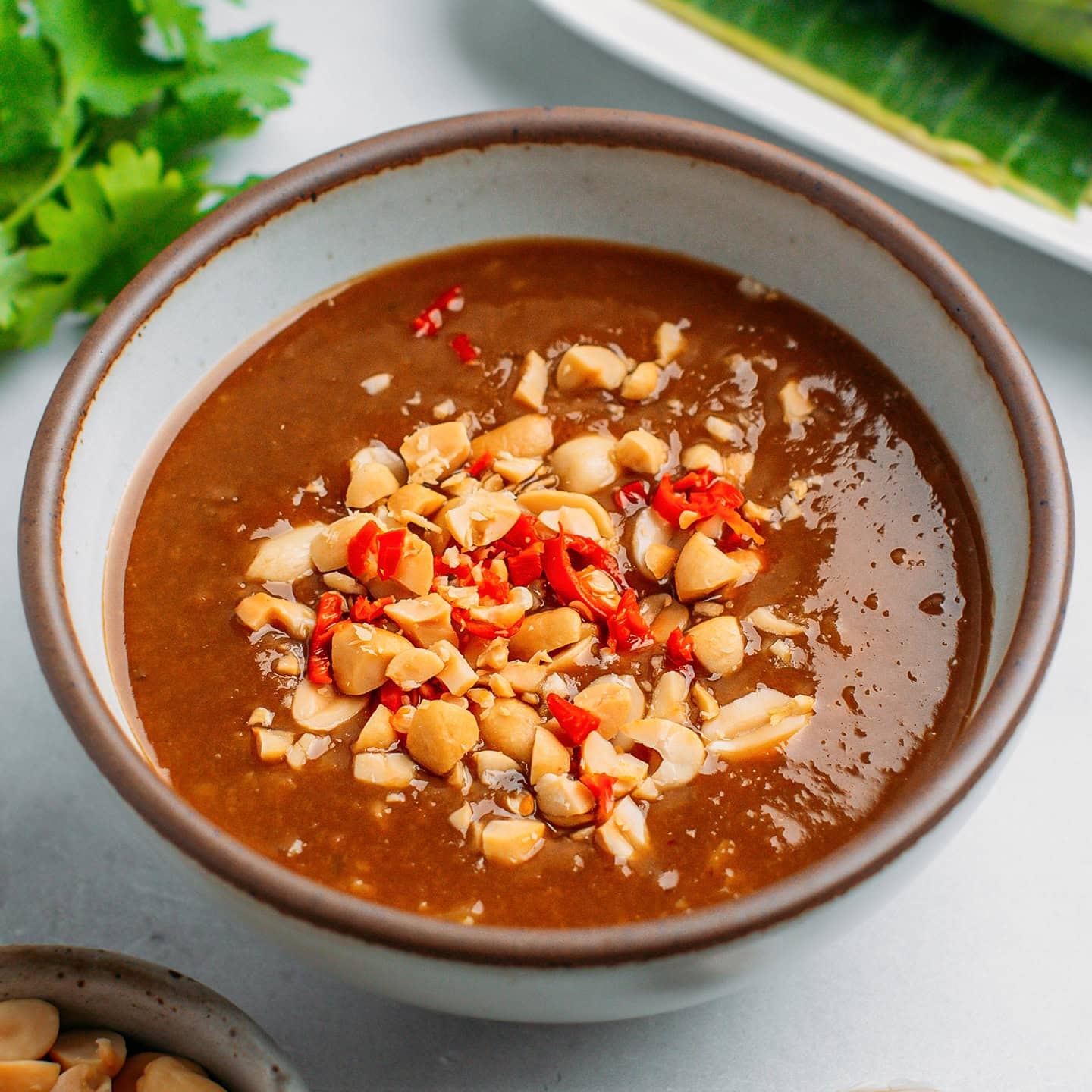 Vietnamese Peanut Dipping Sauce Full Of Plants