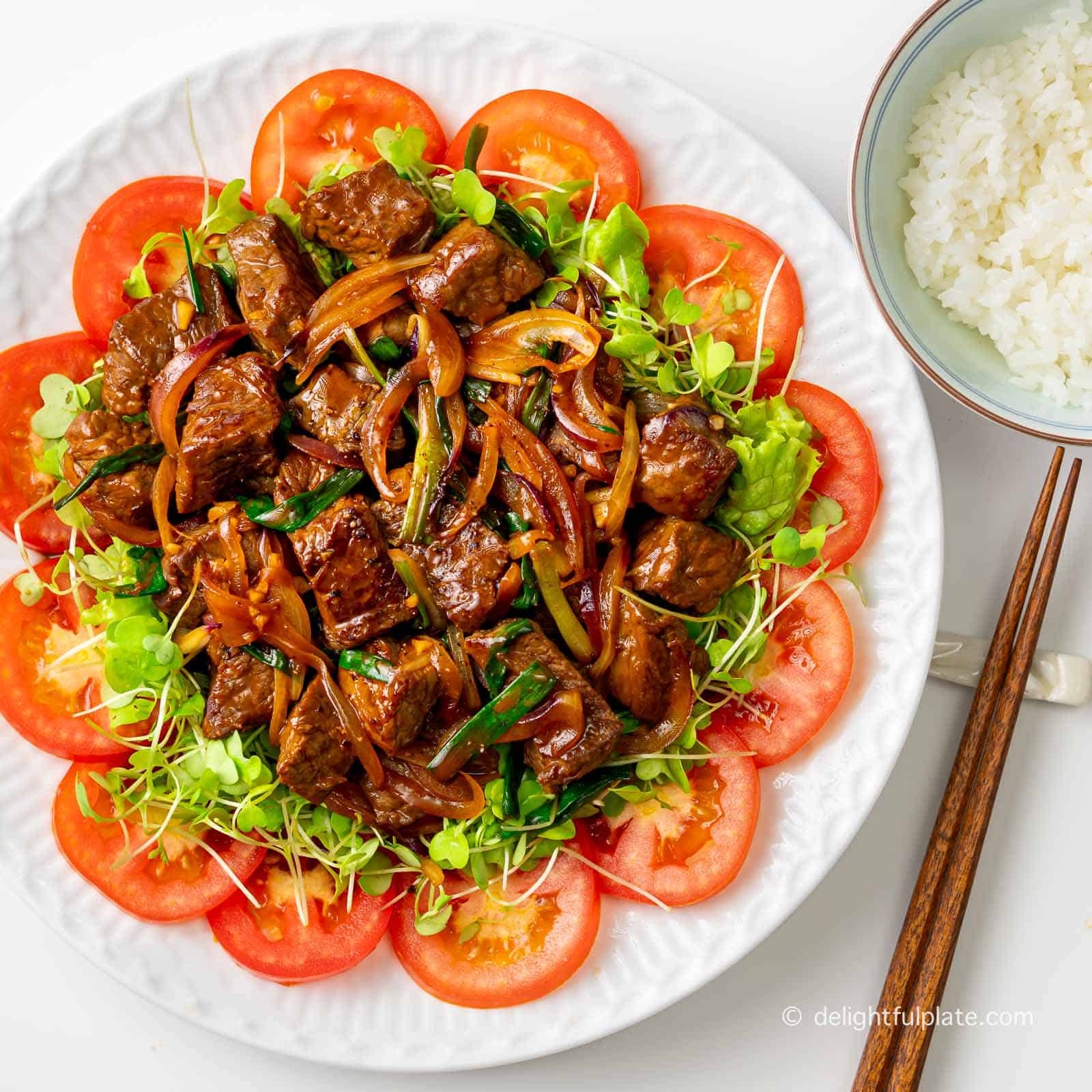 Vietnamese Shaking Beef Bo Luc Lac Delightful Plate Vietnamese Shaking Beef Bo Luc Lac Delightful Plate