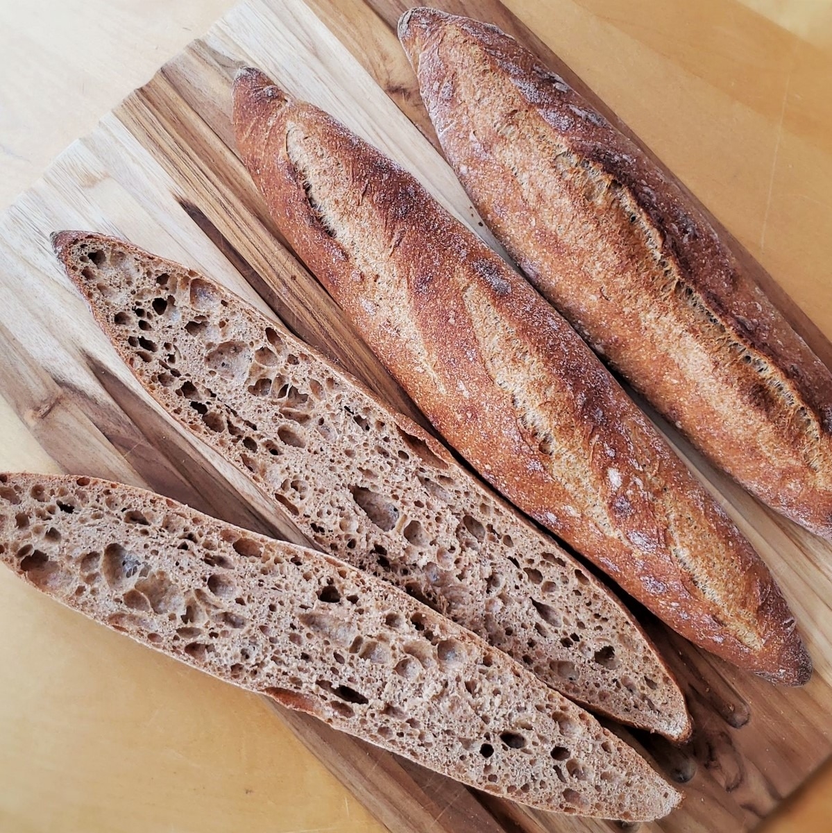 Whole Grain Sourdough Baguettes Breadtopia
